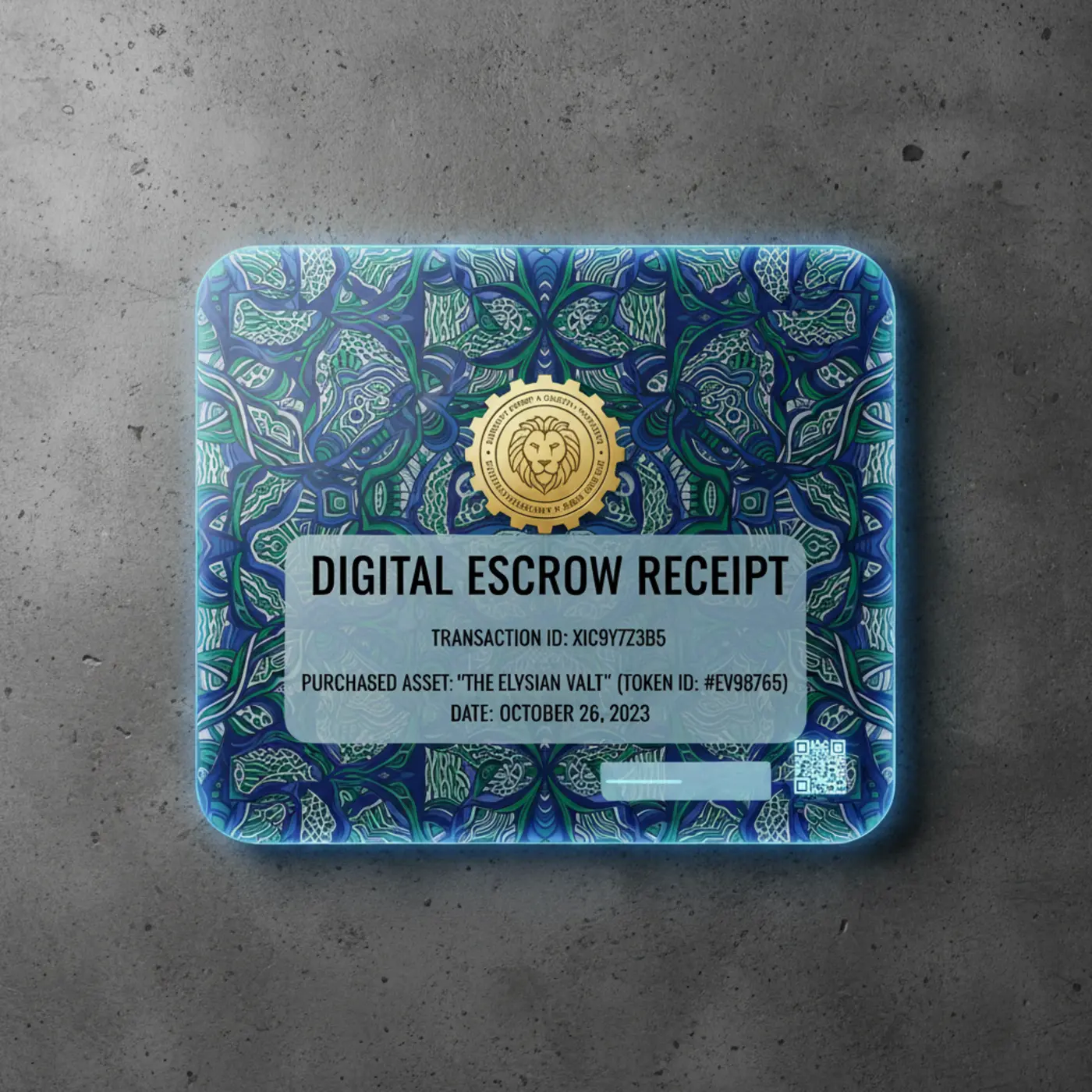 Digital escrow receipt and certification
